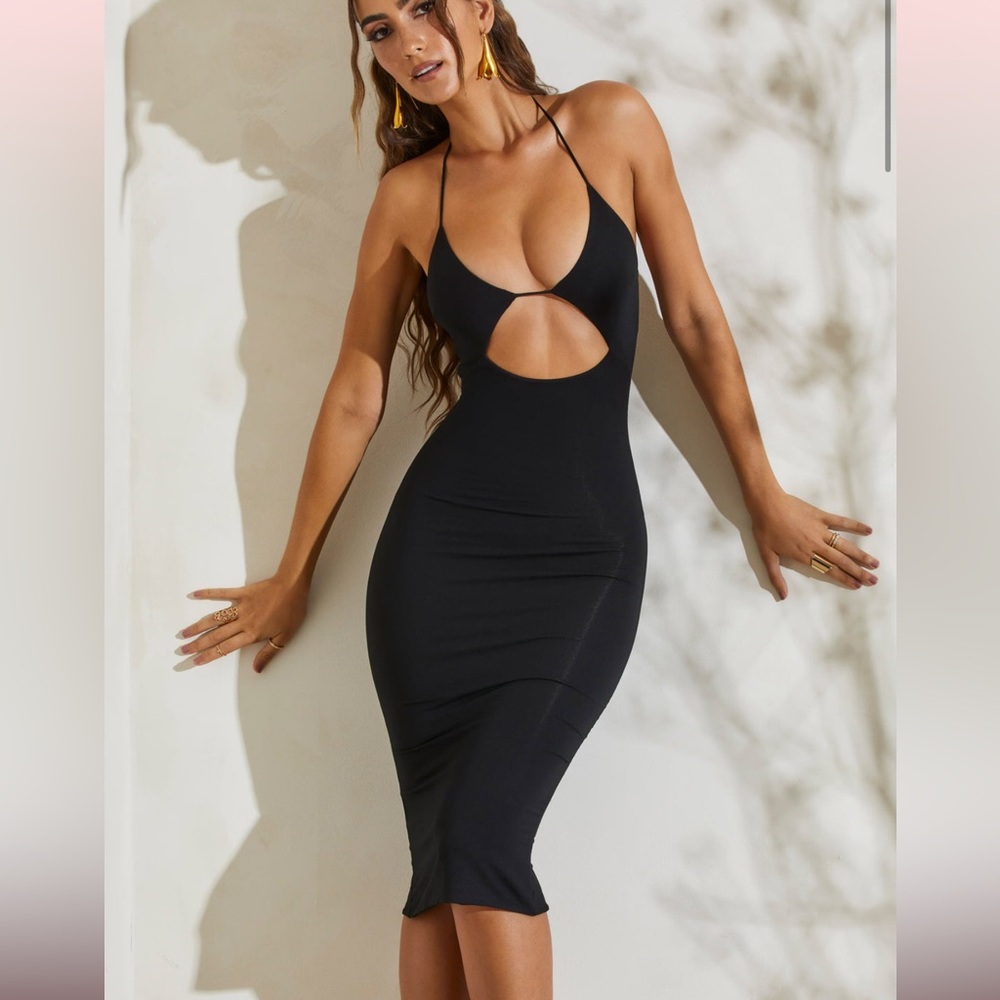 💙 BLUE💙 modal Bella halter neck keyhole dress Ohpolly
